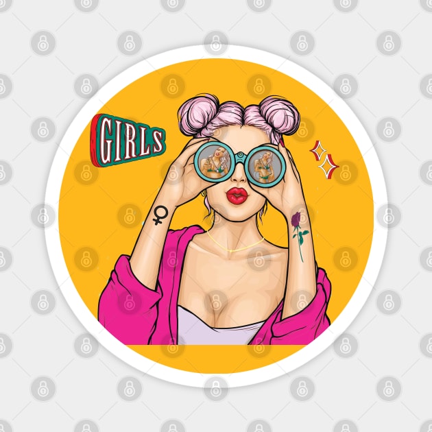 Girls Girls Girls Magnet by By Diane Maclaine